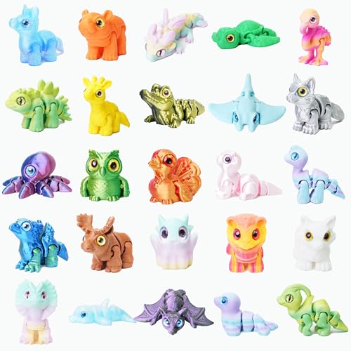 25Pcs 3D Printed Animals Articulated Fidget Toy - color: 25pcs Large Set-b