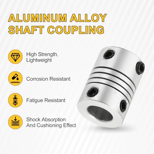 uxcell 4Pcs Flexible Couplings 3mm to 8mm Aluminum Alloy Joint Connector - size: 3mm to 8mm, style: D15 x L20mm