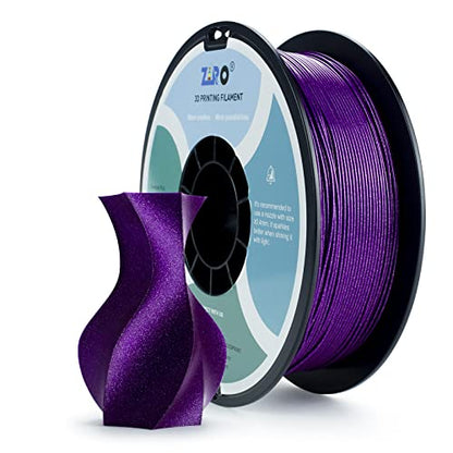 ZIRO Diamond Series Filament, Shiny Sparkle PLA with Glitter, 1KG Purple - color: Diamond-purple