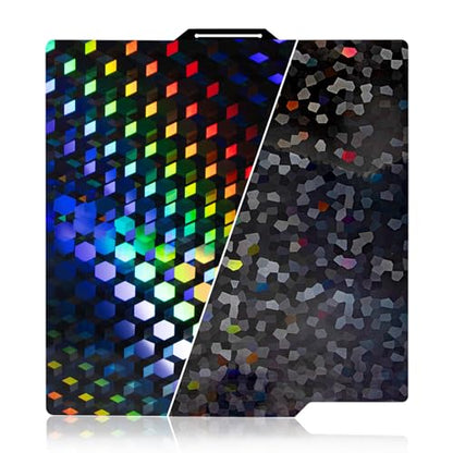 P2S X2D Smooth Effect PEG Build Plate, 256x256mm,Hexagonal Cube + 3D Water Droplet Pattern Holographic Print Bed Plate for Bambu Lab X2D/A1/P1P/P1S/P2S/X1/X1C/X1E 3D Printer Platform - color: PEG (Diamond Grid+Water Cube)