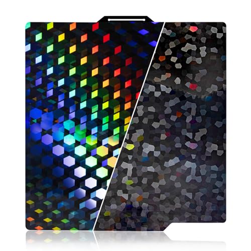 P2S X2D Smooth Effect PEG Build Plate, 256x256mm,Hexagonal Cube + 3D Water Droplet Pattern Holographic Print Bed Plate for Bambu Lab X2D/A1/P1P/P1S/P2S/X1/X1C/X1E 3D Printer Platform - color: PEG (Diamond Grid+Water Cube)