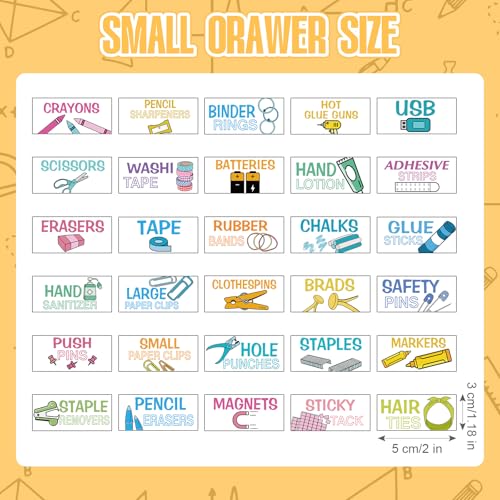 Frienda 84 Pcs 4 Sheet Classroom Toolbox Labels for Teacher,Colorful - style: Colorful