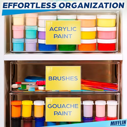 Mifflin-USA - Index Card Holder - 4x6”, 30 Pack - Clear Self-Adhesive Pockets - Label Holders for Organizing Storage Bins & Containers - Plastic Sleeves for Protecting Cards & Labels - size: 6x4" (Pack of 30)