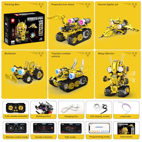 5-in-1 STEM RC Robot Building Blocks Kit, Educational Toys Age 6-12