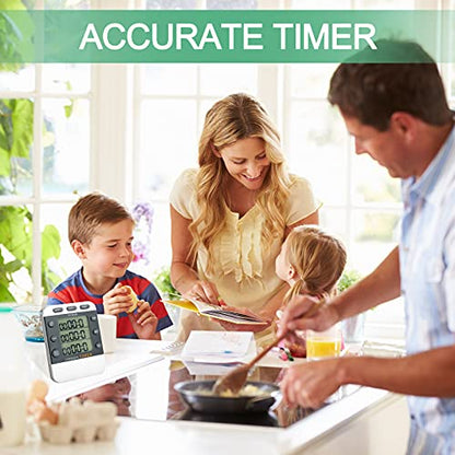 Photect 2 Pcs Digital Kitchen Timer 3 Channel Magnetic Countdown Timer