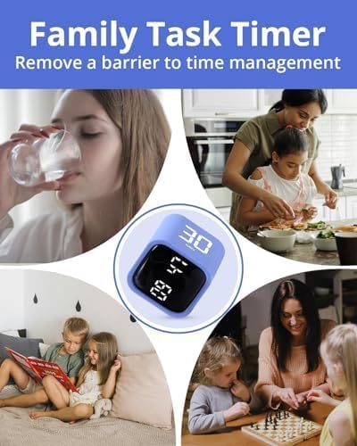 LUCKY TIME Rotating Productivity Timer 5/10/30/60min, Flip Timer, ADHD Tool - color: Blue