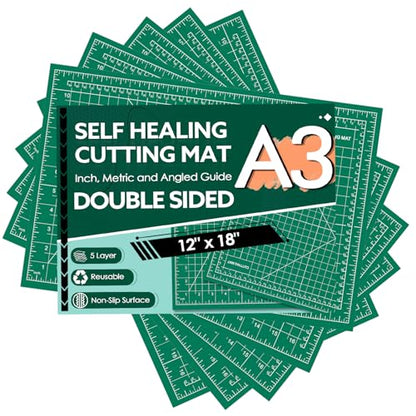 5 Packs Self Healing Cutting Mat Bulk 12"x18" Rotary Cutting Sewing Mats A3