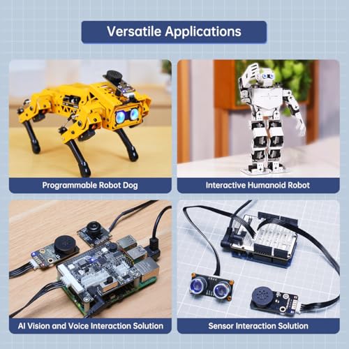 AI Voice Sensor Module Voice Broadcasting Command Recognition Custom Wake Words Programmable Robot Sound Sensor Offline Speak Control for Arduino/RaspberryPi/ESP32/Jetson Development, WonderEcho