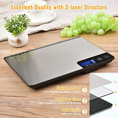 Diyife 33lb Digital Kitchen Scale with Large Weighing Area (9 in)