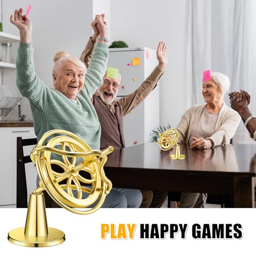 meekoo 2 Pcs Gyroscope Toys, Metal Anti Gravity Top, Gold - style: Gold