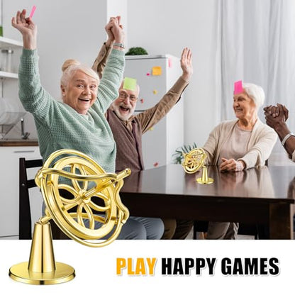 meekoo 2 Pcs Gyroscope Toys, Metal Anti Gravity Top, Gold - style: Gold
