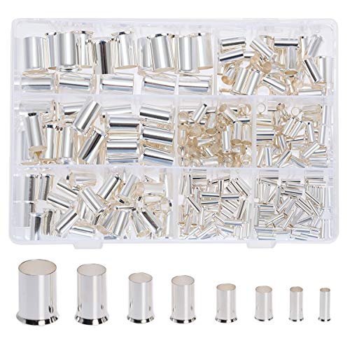 300Pcs 12 10 8 6 4 2 1/0 2/0 Wire Ferrule Tinned Copper Crimp Connector Electrical Cable Pin Cord End Terminal 8 Sizes Assortment Kit