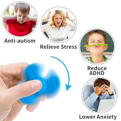 100 Pack Mini Fidget Spinner Toys,Stress Relief Sensory Toys,Birthday Party Favors Gifts for Kids Teens Adults,Goodie Bag Stuffers,Treasure Box Toys for Classroom Prizes Supplies