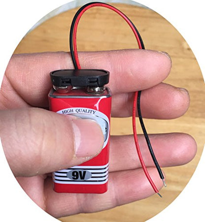 (Pack of 5) T-Type 9V Battery Connector, 9 Volt Battery Clip, 9V Battery Clip Connector with Wire and Hard Buckle Plastic Housing