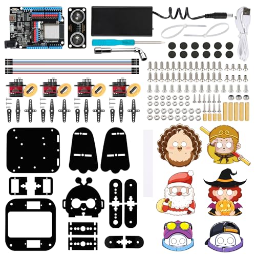 ACEBOTT Robotics for Kids Ages 12-16，Bionic Biped Robot Kit for Arduino ESP32, STEM Science Kits, Cool Engineering Building Toys, Science Coding Kit for 12+ Boys Girls Teens and Adults Unique Gifts - color: Black-blue