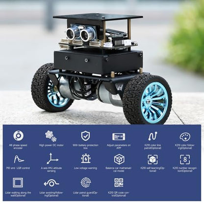 Yahboom STM32 2wd Self-Balancing Robot,Two-Wheeled Intelligent Robot Chassis Kit,PID Obstacle Avoidance Encoder Motor (Standard Kit)