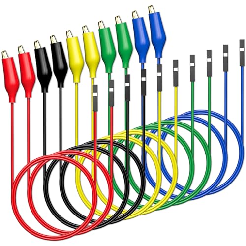 Goupchn Alligator Clips to Breadboard Female Jumper Wires - size: Breadboard Female to Alligator Clips