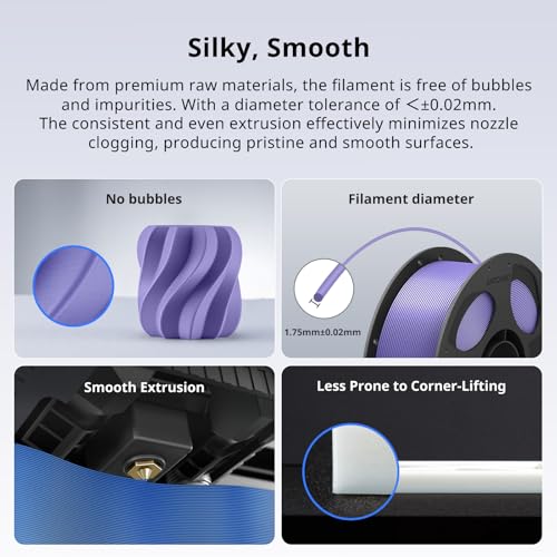 ANYCUBIC PLA Plus (PLA+), 3D Printer Filament 1.75mm, High Toughness 3D Printing Filament, Dimensional Accuracy +/- 0.02mm, Print with Most FDM 3D Printers, 1KG Reusable Spool, Interstellar Violet - color: 1kg Pla+ Interstellar Violet