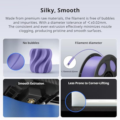 ANYCUBIC PLA Plus (PLA+), 3D Printer Filament 1.75mm, High Toughness 3D Printing Filament, Dimensional Accuracy +/- 0.02mm, Print with Most FDM 3D Printers, 1KG Reusable Spool, Interstellar Violet - color: 1kg Pla+ Interstellar Violet