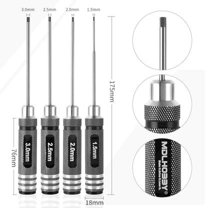 RC Hex ScrewDriver Set - 4pcs 1.5mm 2.0mm 2.5mm 3.0mm RC Tool Kit