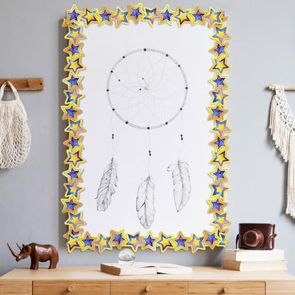 Outus 68 Feet Galaxy Star Bulletin Board Borders, Science and Space Theme - size: 2.99 Inches, style: Galaxy Star