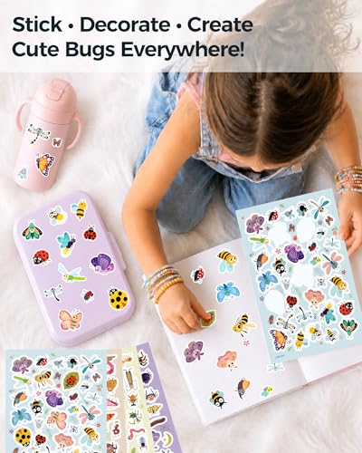 Aowplc Cute Bug Stickers – 32 Sheets, 1000+ Insect Stickers