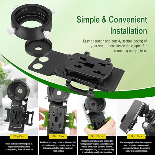 Astromania Smartphone Adapter with T2 Thread and Eyepiece Adapter 44-52mm - size: IPhone and Eyepiece Adapter 44 - 52mm