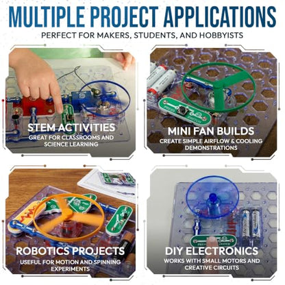 3-Pack Fans Compatible with Snap Circuits 6SCM1F M1 Motor - color: Green Glow