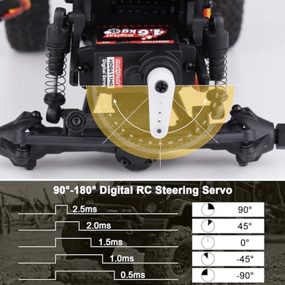 HobbyPark Waterproof 12g Servo Micro Servo Motor Metal Gear Arduino Servo 4.6kg High Torque Digital Servo Mini Servo for Axial SCX24 AX24 1/24 RC Crawler Car RC Airplane RC Boat RC Robotics