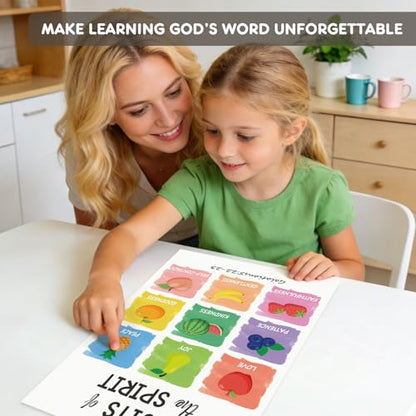 12 PCS Kids Bible Education Posters Set (11x17") - color: Bible Verse