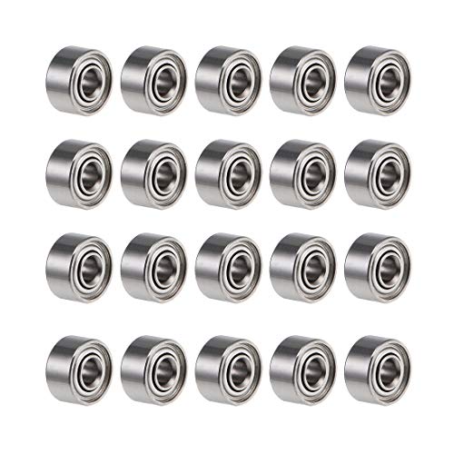 uxcell 681XZZ Deep Groove Ball Bearings 1.5mm Inner Dia 4mm OD 2mm Bore Double Shielded Chrome Steel Z2 20pcs