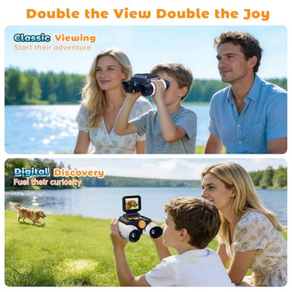 Binoculars for Kids with Night Vision - 48MP FHD Digital Camera Telescope - color: White