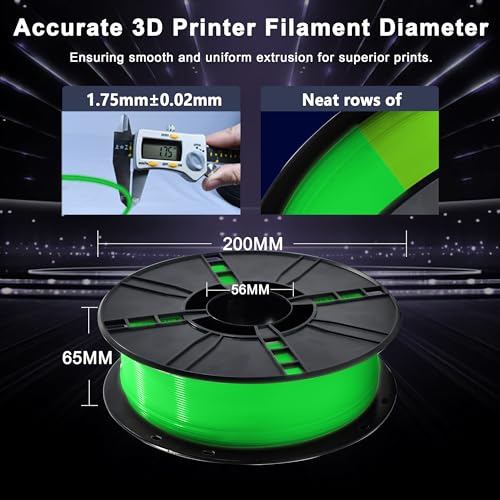 iBOSS 3D PLA Plus Printer Filament, 1.75mm Glow in The Dark Green PLA+ Filament for 3D Printing, 1kg Spool (2.2lbs), Dimensional Accuracy +/- 0.02 mm, Fit Most FDM 3D Printers, Glow Green - color: E_ Glow Green