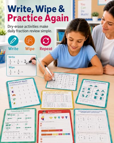 Magnetic Fraction Playbook with Learning Flash Cards, XL Large - color: Blue(xl Size)