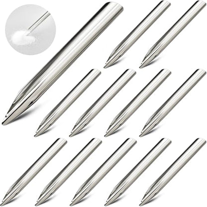 Zonon 12 Pcs 6 Inch Lab Spatula Stainless Steel Bead Scoop Round Pointed