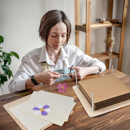 GOLDGE Extra Large 11”x11” Flower Press - 10-Layer Wooden Press for DIY Flower Preservation with Storage Bag, Adult Craft Kit
