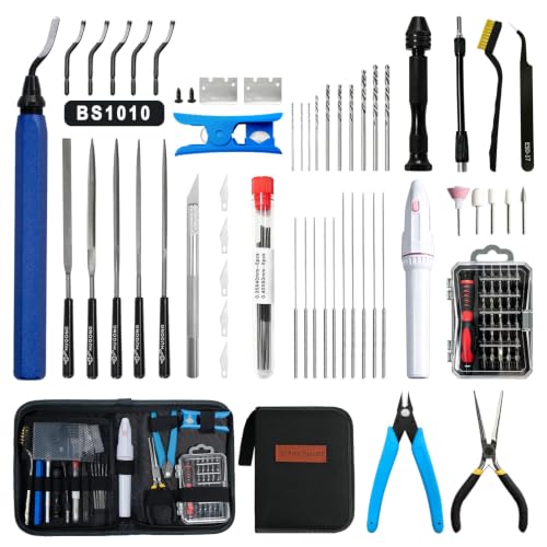 85 PCS 3D Printer Tool Kit with Storage Case, Electric Polishing Pen, PTFE Tube Cutter, Deburring Tool, Hand Drill, Scrapers, Metal Files, Tweezers, for Bambu Lab, Ender 3, Kobra etc - size: Large Tool Kit 85PCS