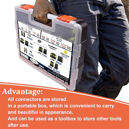 1500Pcs 89 Kits Waterproof Automotive Electrical Connectors 1/2/3/4/6 Male&Female Automotive Replacement Electrical Accessories 22-14AWG with Ratchet Crimping Tool and Wire stripper - size: 1500PCS
