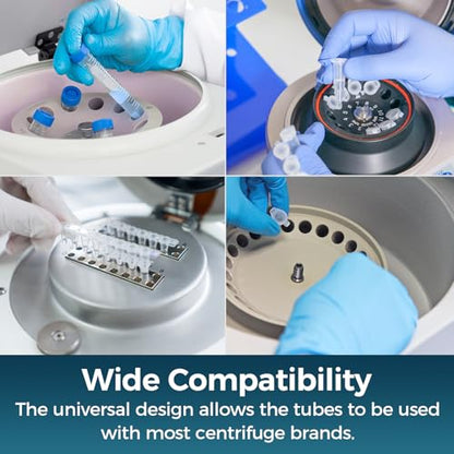 100Pcs 1.5ml Conical Centrifuge Tubes with Snap Cap, Small Sterile Microcentrifuge Tube Test Vials Plastic Sample Storage Container Clear Graduated Non-Pyrogenic, DN/RNase Free for Lab - size: 1.5ML-100PACK