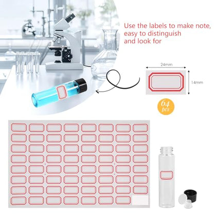25PCS 20ml Clear Glass Small Vials with Screw Caps & Plastic Stoppers - size: 20ml