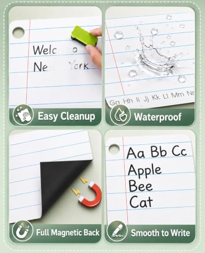 Dry Erase Giant Sized Magnetic Notebook Paper, Lined Paper 22" x 28" - size: 22" x 28"