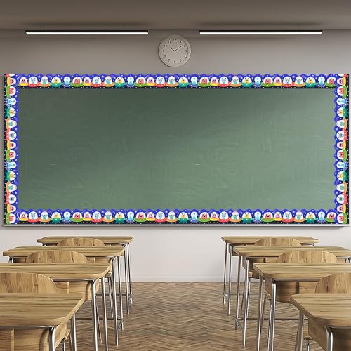 Lucleag 36 Feet Alien Bulletin Board Border Roll, Cute Outer Space Aliens Bulletin Board Border Trim for Back to School Party School Classroom Office Bulletin Board Decorations - style: Alien