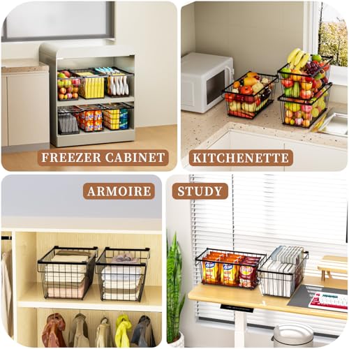 Enhanced Leak-Proof Bottom, Freezer Organizer Bins for 7 Cu.Ft,8 Pack) - color: Black 8 Pack