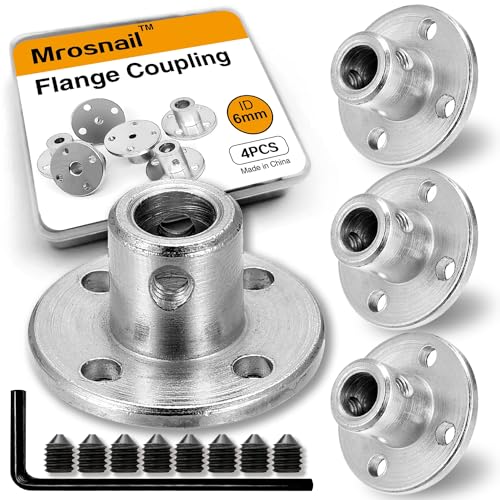 4PCS 6mm Shaft Coupler, Rigid Flange Coupling Connector - size: 6mm 4Pcs