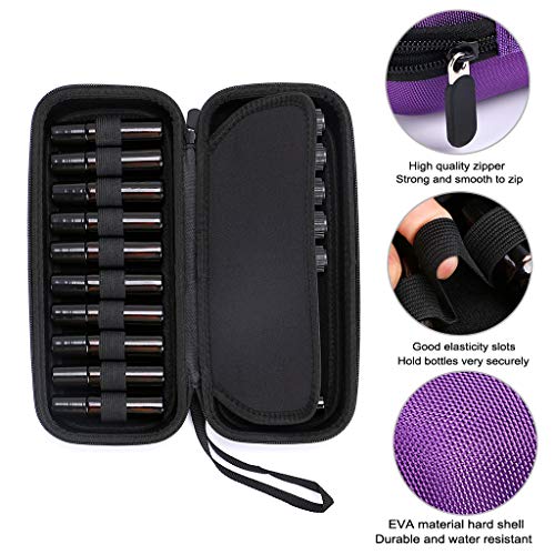 Hipiwe EVA Essential Oils Carrying Case Organizer for 20Pcs Rollers Bottles - color: Purple