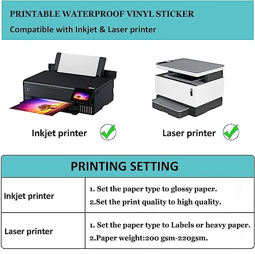 20 Sheets Glossy White 4" x 5" Waterproof Sticker Shipping Address Labels - size: 4 inches x 5 inches