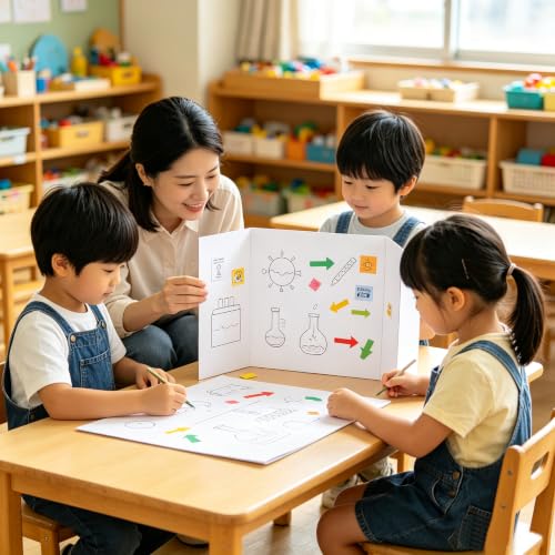 24" x 16", 6-Pack, Trifold Poster Board, White Corrugated Project Boards for Science Fairs, Office & School Projects, Photo Displays Event - size: 1