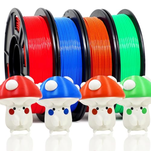 RepRapper PLA Plus (PLA+) Upgraded Filament Bundle 1.75mm, Tougher & Stronger, 3D Printing Filamentfor for 3D Printer, 250g*4 - color: 1-mpla-red Oe Blue Gn-1.75mm