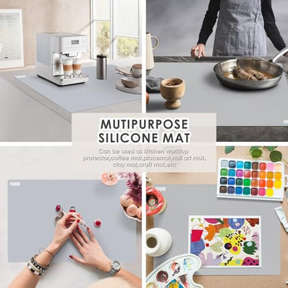 31.5" x 23.6" Extra Large Silicone Mat for Resin Casting, Crafts and Epoxy - color: Gray