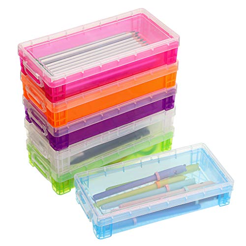 BTSKY Large Capacity Pencil Box, Office Supplies Storage Organizer Box, Brush Painting Pencils Storage Box Watercolor Pen Container Drawing Tools Colorful - color: Colorful